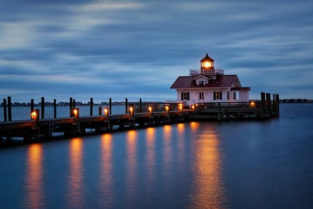 Twilight at Roanoke Marshes Lighthouse by Rick Berk art print