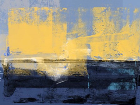 Abstract Dark Blue and Yellow by Alma Levine art print