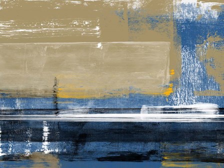 Abstract Biege and Blue by Alma Levine art print