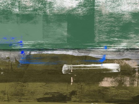 Olive and Green Abstract Composition I by Alma Levine art print