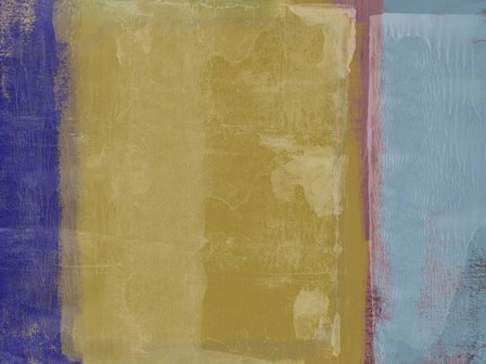 Abstract Mustard and Blue by Alma Levine art print