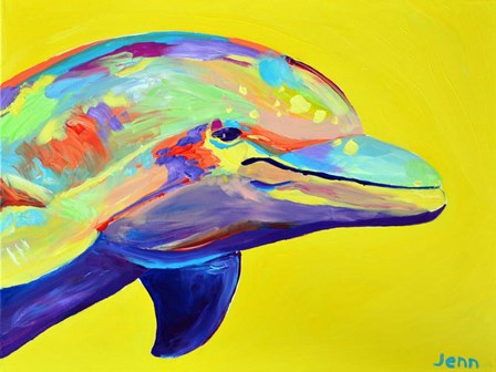 Yellow Dolphin by Jenn Seeley art print
