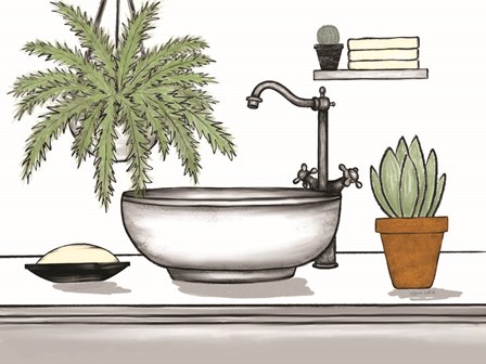 Bathroom Plants II by Annie Lapoint art print
