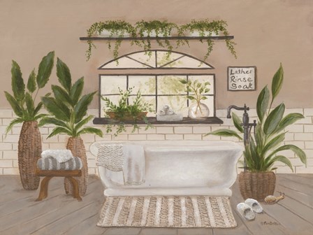 Farmhouse Bath I by Pam Britton art print
