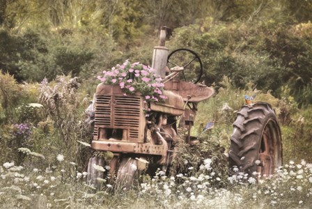 Country Garden Tractor by Lori Deiter art print