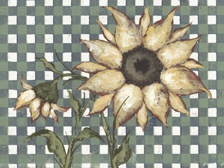 Plaid Sunflowers by Julie Norkus art print