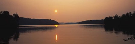 Reflection of sun in a lake, Lake Chatuge, North Carolina by Panoramic Images art print