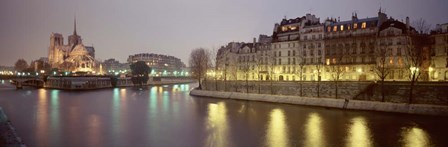 Notre Dame, River Seine, Paris, France by Panoramic Images art print