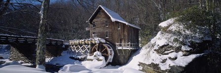 House in a snow covered landscape, West Virginia by Panoramic Images art print