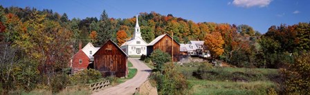 Vermont, Waits River, Village in autumn by Panoramic Images art print