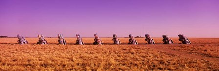 Cars In The Ground, Cadillac Ranch, Texas by Panoramic Images art print