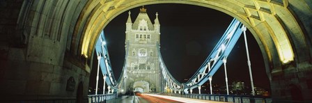 Bridge lit up at night, Tower Bridge, London by Panoramic Images art print