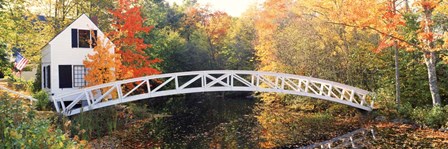Arched white footbridge by Panoramic Images art print