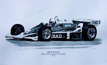 Rick Mears 1St Indianapolis Victory by David Gray art print