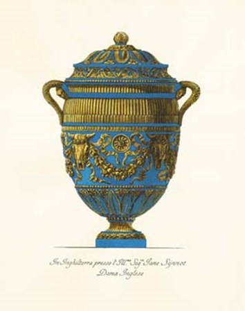 Blue Urn IV by Baptista art print