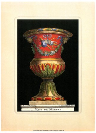 Vase with Instruments by S. Thomassin art print