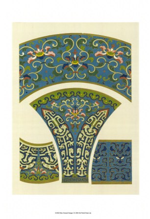 Blue Oriental Designs I by Vision Studio art print