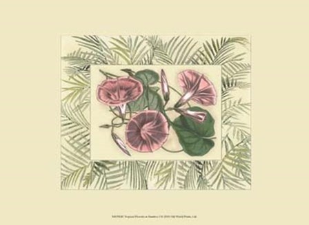 Tropical Flowers in Bamboo I (horizontal) art print