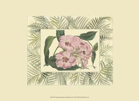 Tropical Flowers in Bamboo II (horizontal) art print