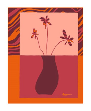 Minimalist Flowers in Orange III by Jennifer Goldberger art print