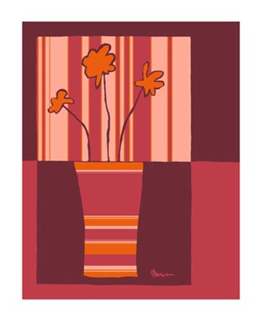 Minimalist Flowers in Orange IV by Jennifer Goldberger art print