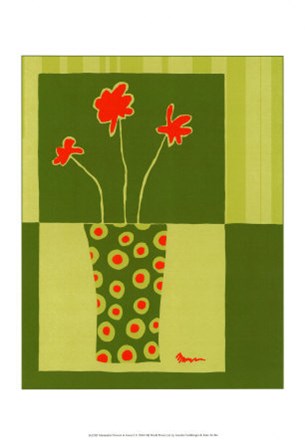 Minimalist Flowers in Green I by Jennifer Goldberger art print
