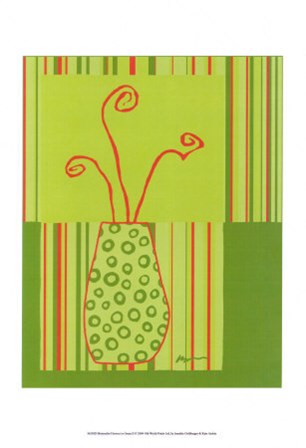 Minimalist Flowers in Green II by Jennifer Goldberger art print