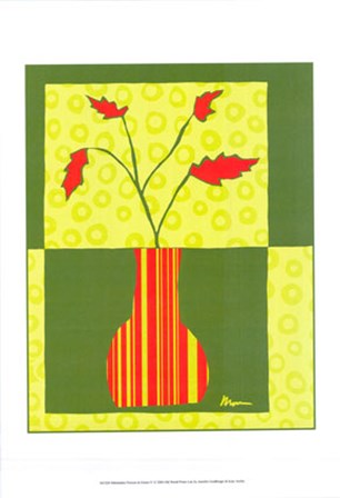 Minimalist Flowers in Green IV by Jennifer Goldberger art print