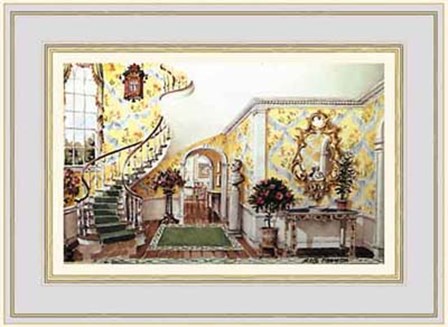 Graceful Staircase Hall in the Carolinas by Mark Hampton art print