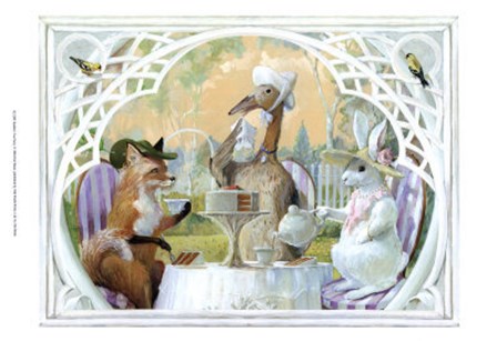 Rabbit&#39;s Tea Party by Dot Bunn art print
