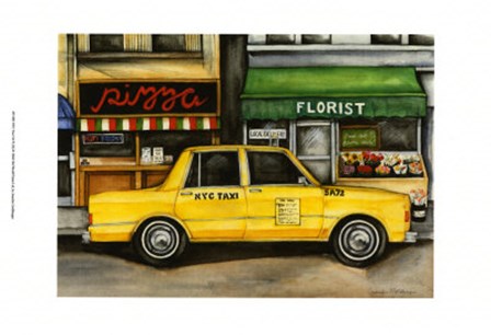 NYC Taxi 5A72 by Jennifer Goldberger art print