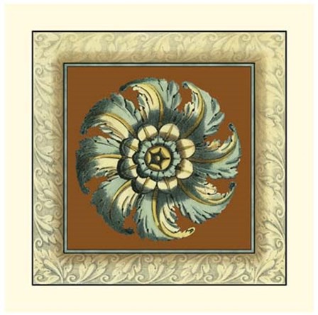 Brown &amp; Blue Rosettes II by Vision Studio art print