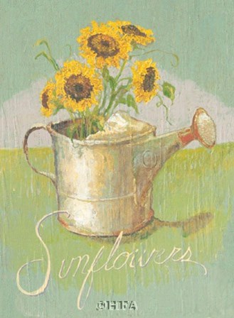 Watering Can with Sunflowers by Thomas LaDuke art print