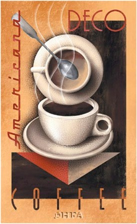 Americana Deco Coffee by Michael Kungl art print