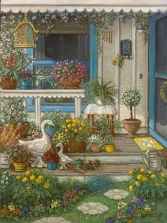 Spring Front Porch by Janet Kruskamp art print