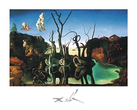 Swans Reflecting Elephants, c.1937 by Salvador Dali art print