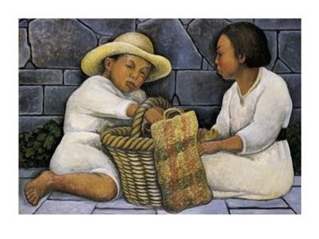 Dos Ninos by Diego Rivera art print