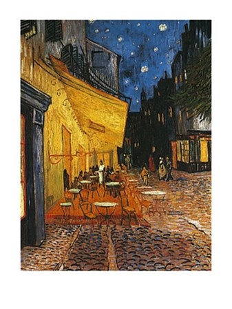 The Cafe Terrace on the Place du Forum, Arles, at Night, c.1888 by Vincent Van Gogh art print