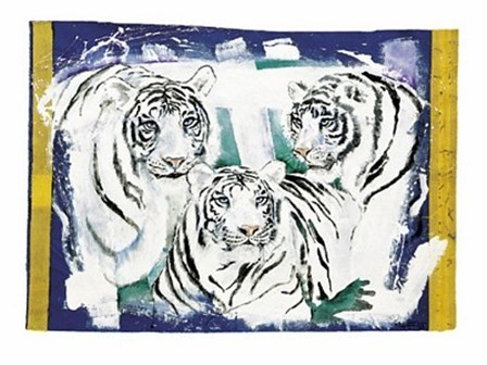 Three White Tigers by Rolf Knie art print