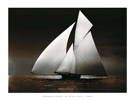 Iverna Yacht at Full Sail, 1895 art print