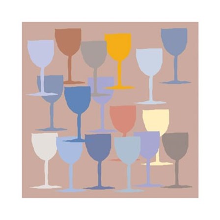 Seventeen Glasses I by Hazel Springfield art print