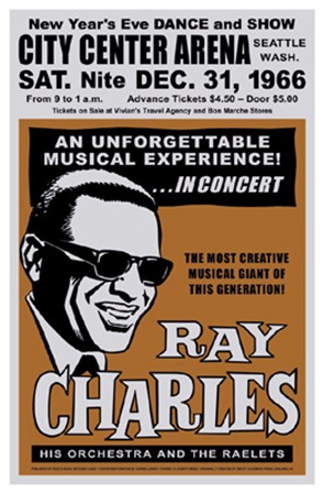 Ray Charles, Seattle, New Year&#39;s Eve, 1966 art print