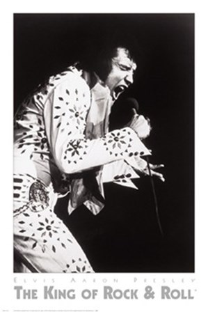 Elvis, performing in Vegas art print