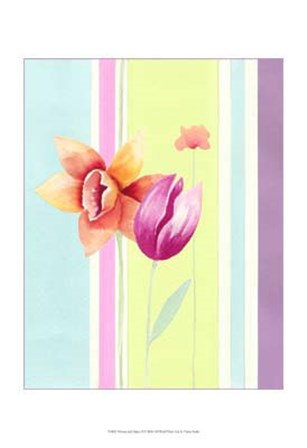 Flowers &amp; Stripes II by Vision Studio art print
