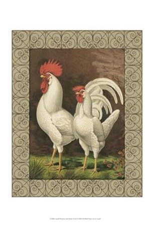 Cassell&#39;s Roosters with Border VI by Cassell art print