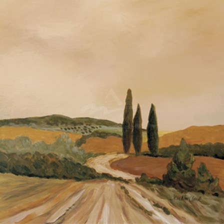 Shady Tuscan Fields by John Clark art print