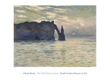 The Cliff, Etretat, Sunset, 1883 by Claude Monet art print