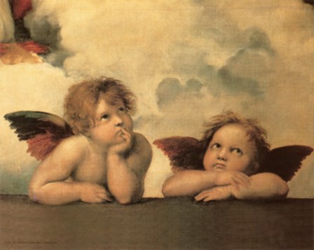 The Cherubim Putti Angels of The Sistine Madonna, c.1514 by Raphael art print