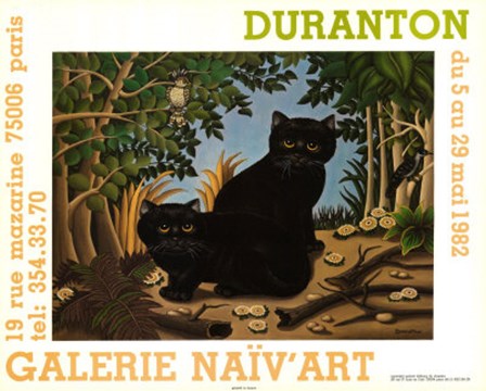 Black Cats by Duranton art print