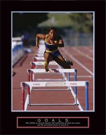 Goals - Runner Jumping Hurdles art print